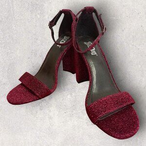 Y2K Pink Fairy Chunky Block Heels Metallic Fuchsia 8.5 Brash Party Shoes Flaw